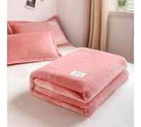 FANSU Couverture Couleur Unie en Flanelle, Plaid Couverture Lit en Microfibre Moelleuse Chaude et Douce, Couvre-Lit de Chambre, Couverture de Canapé, pour Quatre Saisons (200x230cm,Rose)