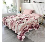 FANSU Couverture en Velours Bulle de Tie-Dye Super Doux Couverture Moelleuses Couvre-lit Draps Chaud Hiver Couvertures de Couverture en Fausse Fourrure (200x230cm,Rouge Bordeaux)
