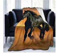 FANSU Couverture Polaire Flanelle en Microfibre, Jeté de Canapé 150x200 cm Marron Cheval Patronage, Couverture lit Jete de Canape 2 Personnes Fourrure Grand Chaud et Doux en Peluche,200x150