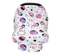 Fansu Couvertures d'allaitement Imprimé Multi-usages pour Bebe, Dais pour Siège-auto, Nursing Cover pour Allaiter, Écharpe Allaitement pour Cadeau de Maman/Nouveau Née (Astronaute)