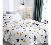 FANSU Couvre Lit Matelassé Réversible Dessus de Lit Couverture Climatisation Couette Parure de Lit Canapé l'Air Conditionné Imprimé Courtepointe (Triangle,150x200cm)