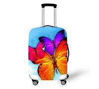 Fansu Elastique Housse de Valise Couverture, Papillon Imprimé Universelle Polyester en Épaissie Tissu Protection Souple pour Bagage Luggage Trolley Case Cover (Papillon,L(26-28in))