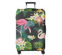 Fansu Elastique Housse de Valise Couverture, Vert Tropical Imprimé Universelle Polyester en Épaissie Tissu Protection Souple pour Bagage Luggage Trolley Case Cover (Fleur Jaune,XL(29-32in))