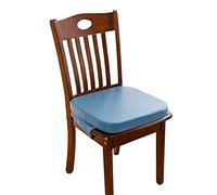 FANSU Enfant Réhausseur Coussin de Siège Chaise Haute avec Boucle de Sécurité, Cuir PU Eponge Confortable Coussins pour Repas Voyage de Bébé Bambin Tout-Petit (40x40x5cm,bleu)