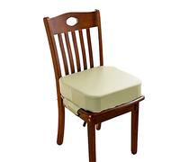 FANSU Enfant Réhausseur Coussin de Siège Chaise Haute avec Boucle de Sécurité, Cuir PU Eponge Confortable Coussins pour Repas Voyage de Bébé Bambin Tout-Petit (40x40x10cm,Vert clair)