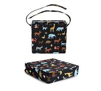 FANSU Enfant Réhausseur Coussin de Siège Chaise Haute avec Boucle de Sécurité, Dessin animé Animal Eponge Confortable Coussins pour Repas Voyage de Bébé Bambin Tout-Petit (noir)