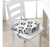 FANSU Enfant Réhausseur Coussin de Siège Chaise Haute, Dessin animé Animal Impression Eponge Confortable Coussins pour Repas Voyage de Bébé, avec Boucle de Sécurité (32x32x8cm,Treillis)