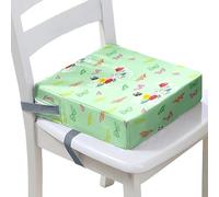 FANSU Enfant Réhausseur Coussin de Siège Chaise Haute, Impression de Papillon Eponge Confortable Coussins pour Repas Voyage de Bébé, avec Boucle de Sécurité (Vert,40x40x10cm)