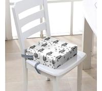 FANSU Enfant Réhausseur Coussin de Siège Chaise Haute, Impression de Tortue de mer Eponge Confortable Coussins pour Repas Voyage de Bébé, avec Boucle de Sécurité (15.7x15.7x3.9inch,Blanc)
