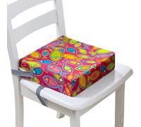 FANSU Enfant Réhausseur Coussin de Siège Chaise Haute, Océan Poisson Impression Eponge Confortable Coussins pour Repas Voyage de Bébé, avec Boucle de Sécurité (Rouge,32x32x8cm)