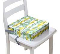 FANSU Enfant Réhausseur Coussin de Siège Chaise Haute, Océan Poisson Impression Eponge Confortable Coussins pour Repas Voyage de Bébé, avec Boucle de Sécurité (Vert 2,32x32x8cm)