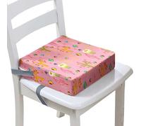 FANSU Enfant Réhausseur Coussin de Siège Chaise Haute, Océan Poisson Impression Eponge Confortable Coussins pour Repas Voyage de Bébé, avec Boucle de Sécurité (Rose,40x40x10cm)