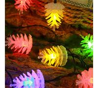 FANSU Forme de Pomme de Pin Guirlande Lumineuse Exterieure de Jardin, Lumière Extérieure Jardin Solaire, 8 Modes IP65 Étanche pour Décoration Pergola Mariage Terrasse Balcon (Coloré,7M/50LED)