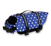 FANSU Gilet de Sauvetage pour Chien avec Poignée, Gilet de Sauvetage Réglable pour Chiens de Petite, Moyenne et Grande pour Sécurité de l'eau Plage, Piscine (XXS,Points Bleus)