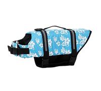 FANSU Gilet de Sauvetage pour Chien avec Poignée, Gilet de Sauvetage Réglable pour Chiens de Petite, Moyenne et Grande ta pour la Sécurité de l'eau à la Plage, à la Piscine (XXL,Fleur Bleue)