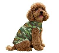 FANSU Gilet Rafraîchissant en Soie Glacée pour Chien Chat,Impression Camouflage Veste de Soie, Glacée Élastique Manteau Frais, sans Manche pour Petites/Moyennes/Grandes Races (Vert,XS)