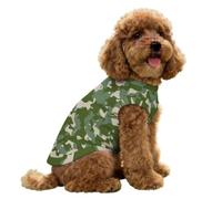 FANSU Gilet Rafraîchissant en Soie Glacée pour Chien Chat,Impression Camouflage Veste de Soie, Glacée Élastique Manteau Frais, sans Manche pour Petites/Moyennes/Grandes Races (Vert Feuille,S)