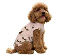 FANSU Gilet Rafraîchissant en Soie Glacée pour Chien Chat, Impression de Chien Veste de Soie, Glacée Élastique Manteau Frais, sans Manche pour Petites/Moyennes/Grandes Races (Rose,XL)