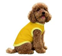 FANSU Gilet Rafraîchissant en Soie Glacée pour Chien Chat,Impression Unies Veste de Soie, Glacée Élastique Manteau Frais, sans Manche pour Petites/Moyennes/Grandes Races (Jaune,M)