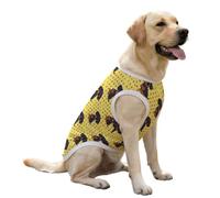FANSU Gilet Rafraîchissant en Soie Glacée pour Chien Chat,Impression Veste de Soie, Glacée Élastique Manteau Frais, sans Manche pour Petites/Moyennes/Grandes Races (Jaune 1,XL)