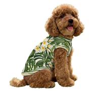 FANSU Gilet Rafraîchissant en Soie Glacée pour Chien Chat,Impression Veste de Soie, Glacée Élastique Manteau Frais, sans Manche pour Petites/Moyennes/Grandes Races (Vert 4,XS)