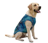 FANSU Gilet Rafraîchissant en Soie Glacée pour Chien Chat,Impression Veste de Soie, Glacée Élastique Manteau Frais, sans Manche pour Petites/Moyennes/Grandes Races (Bleu 2,XXL)