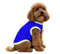 FANSU Gilet Rafraîchissant en Soie Glacée pour Chien Chat,Impression Veste de Soie, Glacée Élastique Manteau Frais, sans Manche pour Petites/Moyennes/Grandes Races (Bleu 1,S)