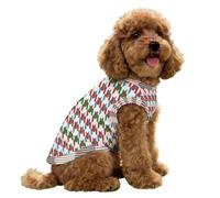 FANSU Gilet Rafraîchissant en Soie Glacée pour Chien Chat,Impression Veste de Soie, Glacée Élastique Manteau Frais, sans Manche pour Petites/Moyennes/Grandes Races (Pied-de-Poule 5,S)