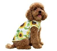 FANSU Gilet Rafraîchissant en Soie Glacée pour Chien Chat,Impression Veste de Soie, Glacée Élastique Manteau Frais, sans Manche pour Petites/Moyennes/Grandes Races (Tournesol,XS)