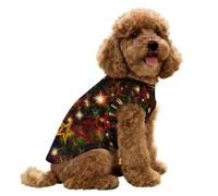 FANSU Gilet Rafraîchissant en Soie Glacée pour Chien Chat, Imprimé Étoiles Lumineuses Veste de Soie, Glacée Élastique Manteau Frais, sans Manche pour Petites/Moyennes/Grandes Races (Rouge Vert,XL)