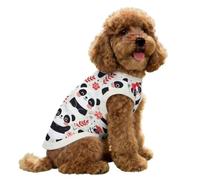FANSU Gilet Rafraîchissant en Soie Glacée pour Chien Chat, Imprimé Panda Veste de Soie, Glacée Élastique Manteau Frais, sans Manche pour Petites/Moyennes/Grandes Races (Fleur Rouge,XS)