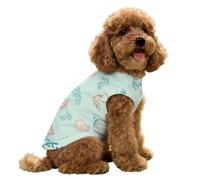FANSU Gilet Rafraîchissant en Soie Glacée pour Chien Chat, Veste de Soie à Imprimé Coquillages, Glacée Élastique Manteau Frais, sans Manche pour Petites/Moyennes/Grandes Races (Vert Clair,XL)