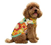 FANSU Gilet Rafraîchissant en Soie Glacée pour Chien Chat, Veste de Soie à Motif Floral, Glacée Élastique Manteau Frais,sans Manche pour Petites/Moyennes/Grandes Races (Dessin animé,XL)