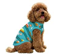 FANSU Gilet Rafraîchissant en Soie Glacée pour Chien Chat, Veste de Soie de Dessin Animé, Glacée Élastique Manteau Frais, sans Manche pour Petites/Moyennes/Grandes Races (Voiture,XL)