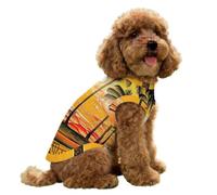 FANSU Gilet Rafraîchissant en Soie Glacée pour Chien Chat, Veste de Soie de Imprimé Cocotier, Glacée Élastique Manteau Frais, sans Manche pour Petites/Moyennes/Grandes Races (Peinture à l'huile,XL)