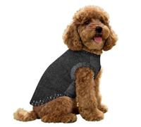 FANSU Gilet Rafraîchissant en Soie Glacée pour Chien Chat, Veste de Soie Imprimé Jean, Glacée Élastique Manteau Frais, sans Manche pour Petites/Moyennes/Grandes Races (Noir,S)