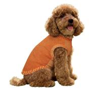 FANSU Gilet Rafraîchissant en Soie Glacée pour Chien Chat, Veste de Soie Imprimé Jean, Glacée Élastique Manteau Frais, sans Manche pour Petites/Moyennes/Grandes Races (Orange,XS)