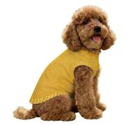 FANSU Gilet Rafraîchissant en Soie Glacée pour Chien Chat, Veste de Soie Imprimé Jean, Glacée Élastique Manteau Frais, sans Manche pour Petites/Moyennes/Grandes Races (Jaune,XS)
