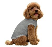 FANSU Gilet Rafraîchissant en Soie Glacée pour Chien Chat, Veste de Soie Imprimé Jean, Glacée Élastique Manteau Frais, sans Manche pour Petites/Moyennes/Grandes Races (Gris,S)