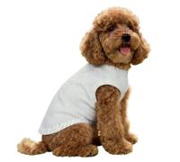 FANSU Gilet Rafraîchissant en Soie Glacée pour Chien Chat, Veste de Soie Imprimé Jean, Glacée Élastique Manteau Frais, sans Manche pour Petites/Moyennes/Grandes Races (Blanc,S)
