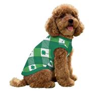 FANSU Gilet Rafraîchissant en Soie Glacée pour Chien Chat, Veste de Soie Vert, Glacée Élastique Manteau Frais, sans Manche pour Petites/Moyennes/Grandes Races (trèfle à Quatre Feuilles,XL)