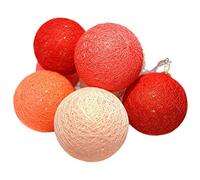 FANSU Guirlande Lumineuse Boules, Boules de Noel Batterie Chaîne de Lumière LED Romantique Lumière Couleur Décoration pour La Saint Valentin Noël Mariage Fêtes (3M-20 Boule lumière,Rouge)