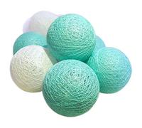 FANSU Guirlande Lumineuse Boules, Boules de Noel Batterie Chaîne de Lumière LED Romantique Lumière Couleur Décoration pour La Saint Valentin Noël Mariage Fêtes (1.5M-10 Boule lumière,Turquoise)