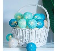 Fansu Guirlande Lumineuse Guirlande Lumineuse avec Guirlande Lumineuse 6cm Boules de Coton LED Confortable Romantique Couleur pour Décoration Saint Valentin Noël Mariage Fête (1.5M-10 Boule Lumière)