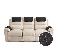 FANSU Housse D'accoudoir De Canapé, Imperméable Housse D'appui-tête pour Accoudoir de Fauteuil Relax avec Poche, Housse de Fauteuil Antidérapante Matelassée (3 Places,Noir)