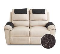FANSU Housse D'accoudoir De Canapé, Imperméable Housse D'appui-tête pour Accoudoir de Fauteuil Relax avec Poche, Housse de Fauteuil Antidérapante Matelassée (2 Places,Noir)