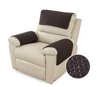 FANSU Housse D'accoudoir De Canapé, Imperméable Housse D'appui-tête pour Accoudoir de Fauteuil Relax avec Poche, Housse de Fauteuil Antidérapante Matelassée (1 Places,Noir)