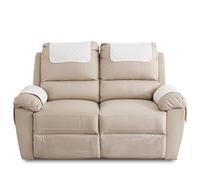 FANSU Housse D'accoudoir De Canapé, Imperméable Housse D'appui-tête pour Accoudoir de Fauteuil Relax avec Poche, Housse de Fauteuil Antidérapante Matelassée (2 Places,Blanc)