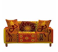 FANSU Housse de Canapé Universelle 1/2/3/4 Places, Revêtement de Canapé Extensible avec Accoudoirs, Modèle d'art Tribal Protection de Canapé pour Salon Sofa Décorative (Tribu Africaine,3 Places)