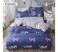 FANSU Housse de Couettes Parure de Lit 4 Pièces, Microfibre Élégant et Simple Ensemble de Literie pour Home Adulte Enfant avec 2 Taies d'oreillers et 1 Drap de Lis ?? (220x240cm-2.2M,Bow)